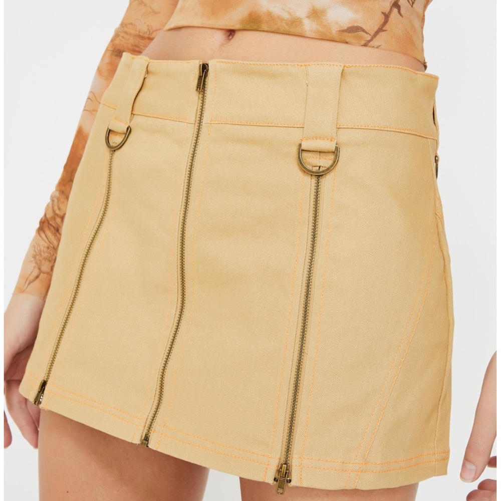 Mini Skirt I AM GIA Multiple Zippers NEW TAGS